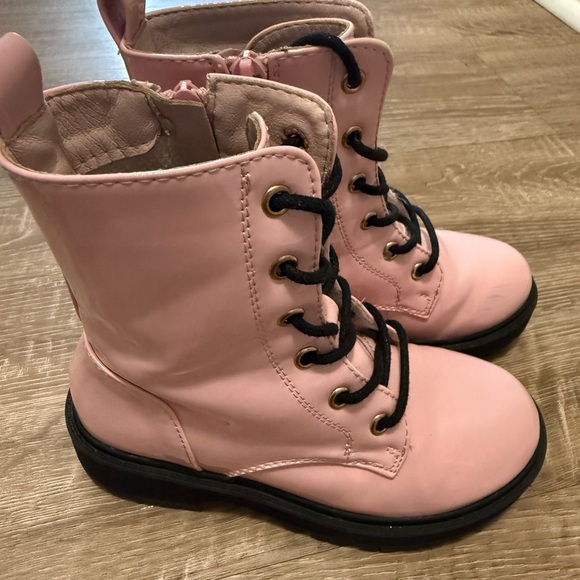 Pink Lace-Up Boots - Picture 2 of 4
